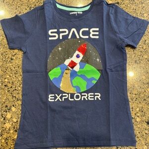 Lands' End Kids Navy Space Adventure Tee tshirt